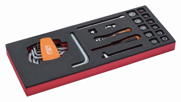 Insert Bahco 1/3, clé à douille + accessoires 1/4", 27 pièces, FF1E2003