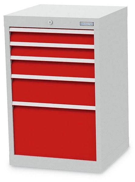 Armoire à tiroirs Bedrunka+Hirth, R 18-16, nombre de tiroirs : 5, dimensions en mm (LxPxH) : 530 x 500 x 819, capacité de charge du(des) tiroir(s) en kg : 50, 48.21101