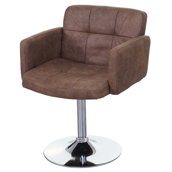 Chaise de salle à manger Mendler Orlando, chaise pivotante, imitation daim chrome, marron vintage, 59775