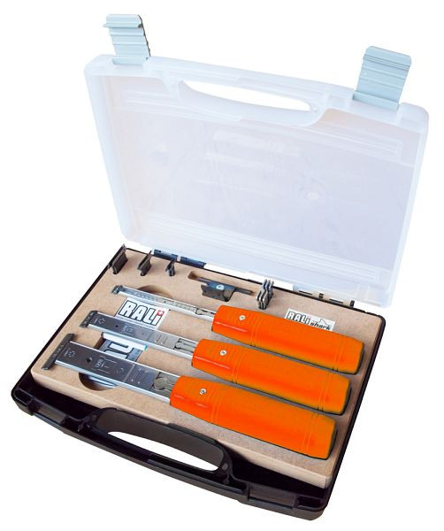 BRÜCK RALI SHARK PROFI SET en coffret plastique avec RALI Shark S ; M ; L et lames de rechange 10 ; 12 ; 14 ; 18 ; 20 ; 22 ; 25 ; 30 ; 40 mm, 367
