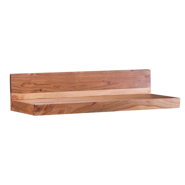 Étagère murale Wohnling MUMBAI en bois d'acacia massif 80 cm, style maison de campagne, bois véritable, produit naturel, WL1.575