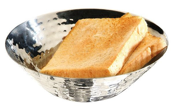 APS coupe à pain et à fruits, Ø 16 cm, hauteur : 5 cm, acier inoxydable, poli, aspect martelé, 30276