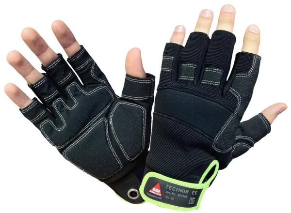 Hase Safety TECHNIK-0 doigts, gants de sécurité cuir synthétique, taille : 10, UE : 10 paires, 421050-10