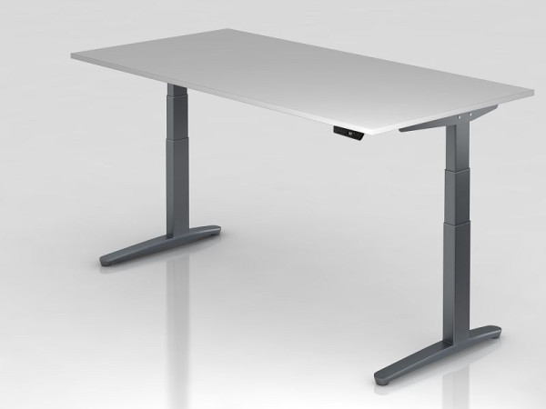 Bureau assis-debout électrique Hammerbacher 200x100cm graphite/graphite, forme rectangulaire, VXBHM2E/5/GG