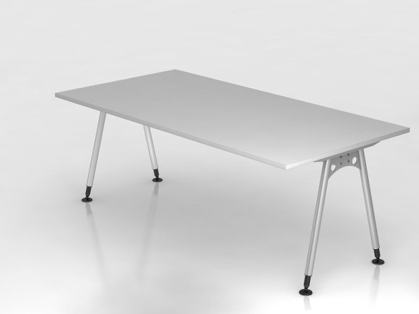 Bureau Hammerbacher pied A 200x100cm gris, forme rectangulaire, VAS2E/5/S