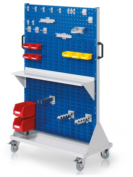 Chariot Bedrunka+Hirth RasterMobil® - taille 4, dimensions : 1000 x 500 x 1580 mm, 1 x assortiment de porte-outils 18 pièces, 04.41.4116