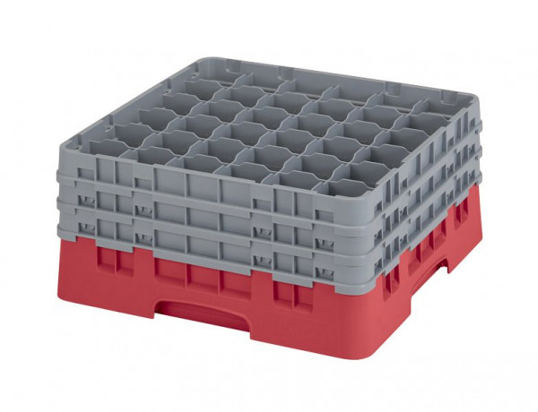 Panier de lavage Cambro 36 compartiments Camrack® 19,6 cm rouge, paquet de 3, 36S738163