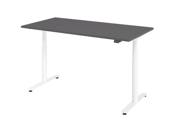 Hammerbacher bureau assis-debout électrique 160x80cm graphite/blanc, VXDLR16/G/W