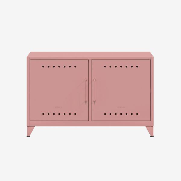 Buffet Bisley Fern Cabby, avec étagère fixe, sortie de câble dans la paroi arrière et support de câble Velcro, rose pastel (620), FERCAB620
