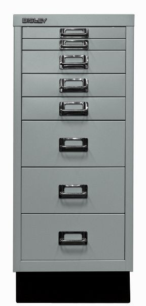 Bisley MultiDrawer™, série 29 avec base, DIN A4, 8 tiroirs, argent, L298S355
