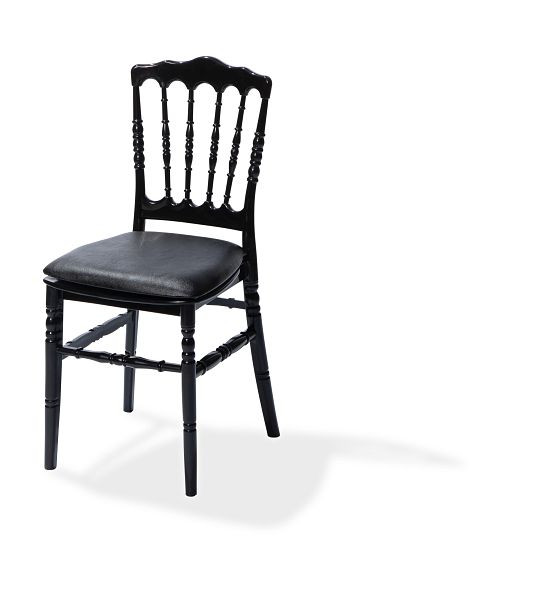VEBA Coussin d'assise simili cuir noir pour chaise Napoléon/Tiffany, 38,5x40x2,5cm (LxPxH), 50400CB