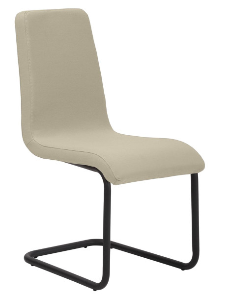 Chaise Mayer Sitzmöbel , structure luge, métal peint par poudrage noir, avec coutures rabattues de haute qualité, taupe, 2130_F3_30484