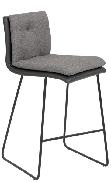 Tabouret de comptoir Mayer Sitzmöbel , piètement luge noir, avec coussin intérieur supplémentaire, hauteur d'assise 67 cm, anthracite/gris, 1231_K3_124