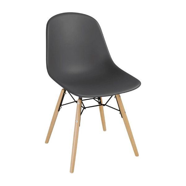 Chaise en polypropylène à pieds fuselés Bolero gris, UE: 2 pièces, DM841