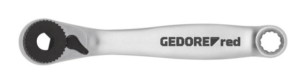 Cliquet à embout rouge GEDORE 1/4" réversible, avec adaptateur d'entraînement, 3300161