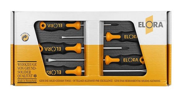 Jeu de tournevis ELORA, fente et Phillips, 5 pièces, 582 S5-K-1, 0582520505501