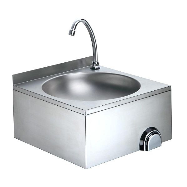 Lave-mains Vaiotec EASYLINE avec commande au genou, coins arrondis, 40x40x24 cm, 10063