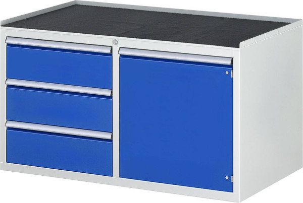 Armoire à tiroirs RAU série 7000, L1145xP650xH645mm, support métallique, gauche : 3xH180 mm, droite : 1 x porte battante taille-L 1xH540 mm, 13-LL3.0.8A-MT.11