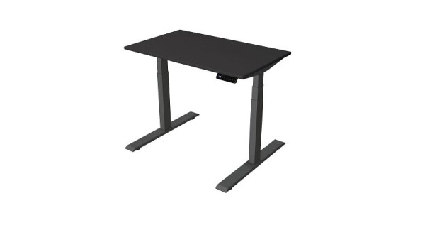 Table compacte Kerkmann L 1000 x P 600 mm, réglable en hauteur électriquement de 630 à 1270 mm, anthracite/anthracite, 10179213