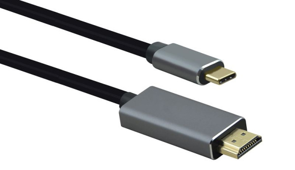 Câble de connexion Helos, prise USB 3.1 Type-C™/HDMI, PREMIUM, 1,8 m, noir, 288366