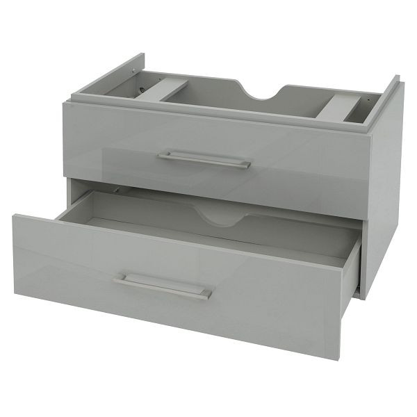 Mendler Premium HWC-D16 meuble-lavabo, meuble-lavabo meuble de salle de bain, brillant 90cm, gris, 62265