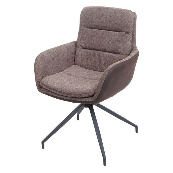Chaise de salle à manger Mendler HWC-K32, chaise de cuisine, fauteuil, position automatique pivotante, tissu/textile, marron-marron foncé, 89657