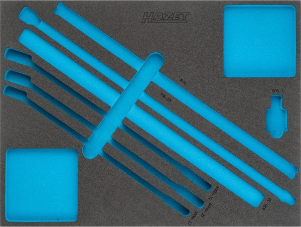 Insert en mousse souple à 2 composants Hazet, pour 163-371/7, dimensions / longueur : 519 mm x 392 mm Taille du système d'organisation : 3/3+ (519 x 392 mm), 163-371L
