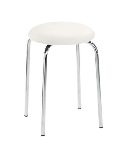 Tabouret Mayer Sitzmöbel , structure chromée, assise rembourrée, hauteur d'assise 48 cm, blanc polaire, 1134_01_30582