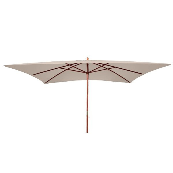 Parasol Mendler Florida, parasol de jardin parasol market, 3x4m polyester/bois 6kg, crème, 65600