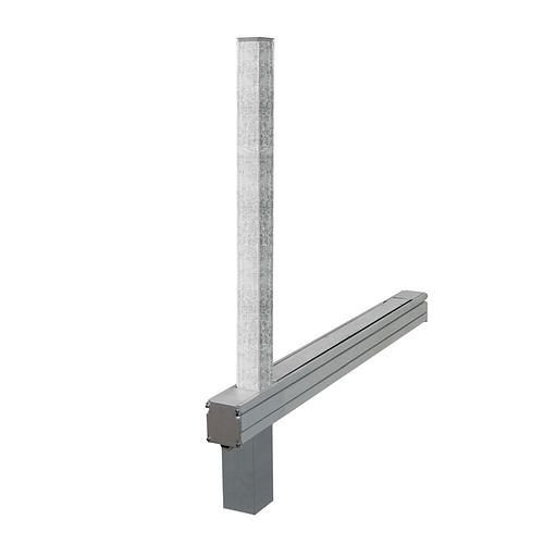 Poteau de barrière en acier Moravia, pliable, galvanisé à chaud avec serrure triangulaire, hauteur hors sol 900 mm, 70 x 70 mm, 310835