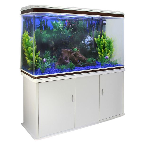 Ensemble complet d'aquarium Monster 300 L avec meuble bas et gravier bleu, 25176