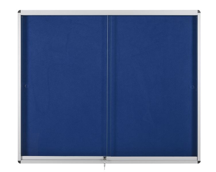 Vitrine d'intérieur Bi-Office avec portes coulissantes Feutre bleu 8xA4, VT690207160