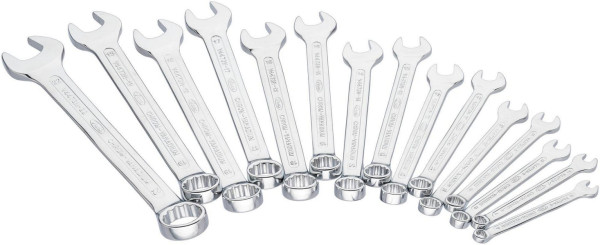Jeu de clés mixtes VIGOR, profil à six pans extérieurs, profil à double six pans extérieur, 6 - 22, nombre d'outils : 15, V4472N
