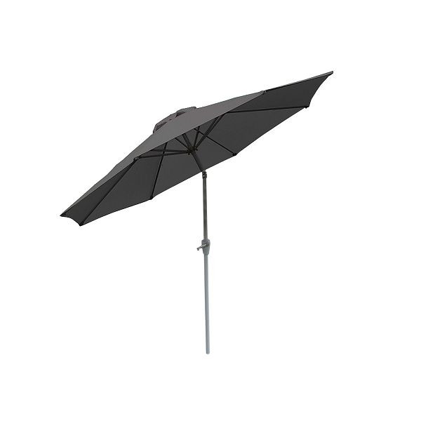Parasol Mendler N18, parasol de jardin, Ø 2,7m inclinable polyester/aluminium 5kg, anthracite, 65360