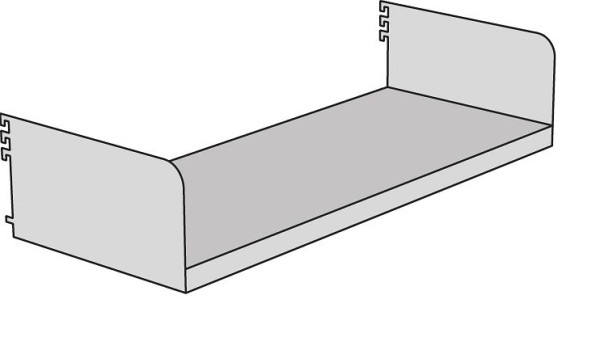 Étagère Kerkmann avec supports latéraux Univers, L 1000 x P 250 mm, gris clair, 52877011