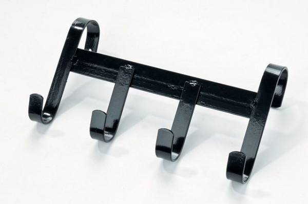 Porte-bridon Growi, avec 4 crochets et support, pour accrocher, métal, couleur : noir, 10050665