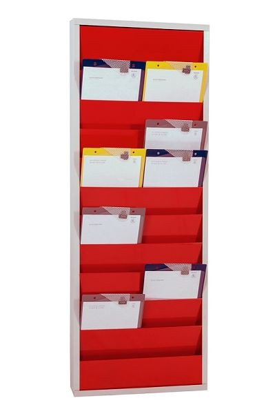 Tableau de planification en métal Eichner pour la zone atelier, deux rangées, rouge, 9019-00202-05