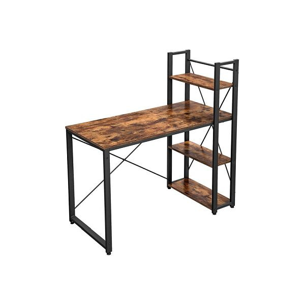 Bureau VASAGLE 120 cm de long vintage marron-noir, LWD48X