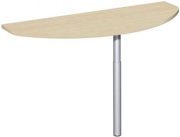 table à rallonge geramöbel avec pied d'appui, matériel de liaison inclus, réglable en hauteur, 1200x500x680-820, érable/argent, N-657240-AS