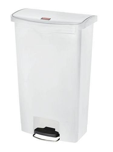 Collecteur de matières recyclables DENIOS en polyéthylène (PE), pédale sur le côté large, 90 litres, blanc, 242-415