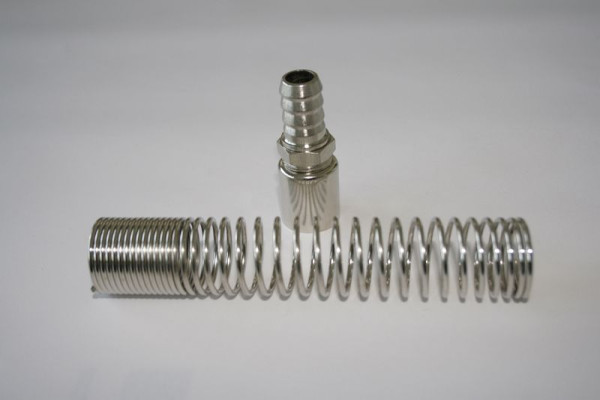 ELMAG Raccord rotatif pour tuyau PU, AG 3/8' / S 13x19 avec ressort anti-torsion (ensemble de tuyau avec manchon à sertir), 42494