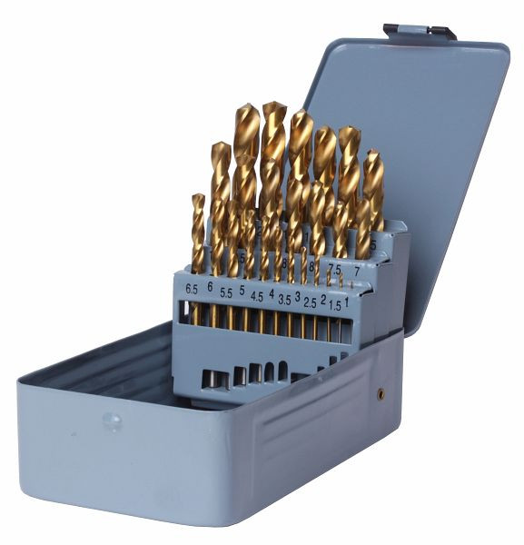 GSR jeu de forets hélicoïdaux 25 pièces à droite DIN 338 HSS-G TiN 1 mm - 13 mm, 08344300