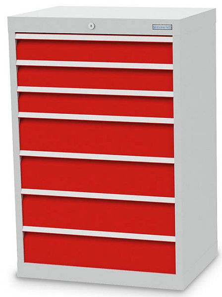 Armoire à tiroirs Bedrunka+Hirth, profondeur 500 mm, R 24-16, 680 x 500 x 1019 mm, 7 x tiroirs (3x 100VA, 4x 150VA), capacité de charge 75 kg, 60.340-75