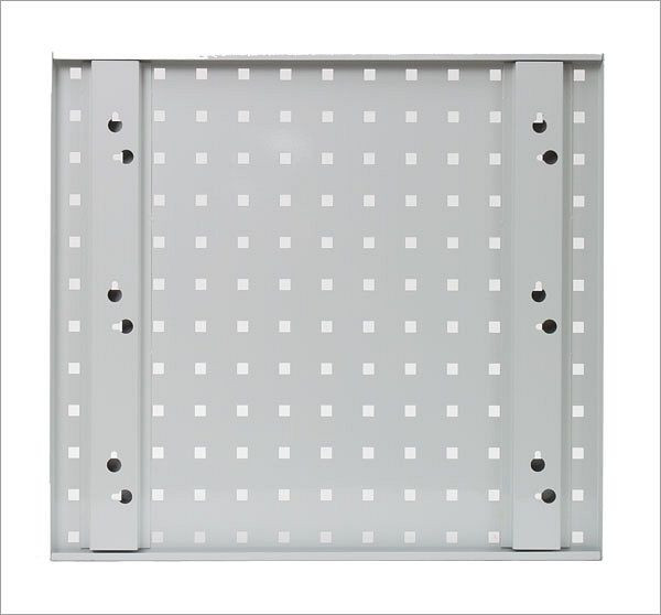 Plaque perforée ADB, dimensions : 493x456mm, couleur : gris, RAL 7035, 23001