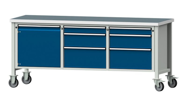 Établis ANKE Établi en caisson, modèle 125 V, 2000 x 700 x 890 mm, RAL 7035/5010, UBP 40 mm, 306.069