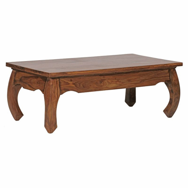Wohnling table basse OPIUM en bois de Sesham massif 110 cm de large design marron foncé style maison de campagne, WL1.220