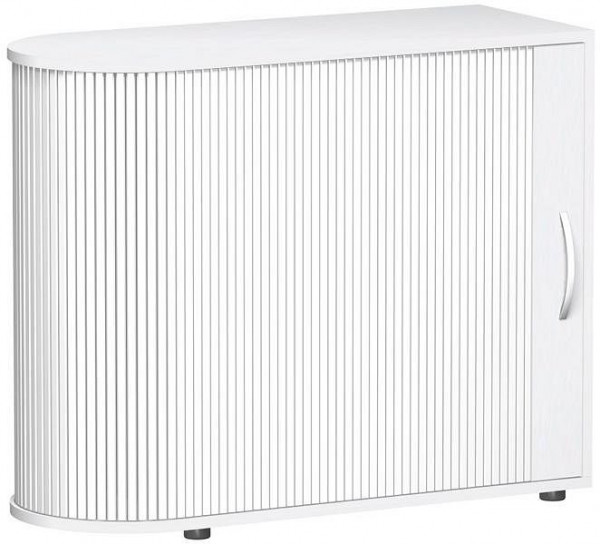 Armoire à volets roulants geramöbel arrondie avec pieds, sans panneau arrière, plusieurs options de positionnement, 1000x400x830, argent/blanc, S-382101-SW