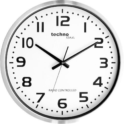 Horloge murale radiocommandée Technoline en métal, dimensions : Ø 50 cm, WT 8995