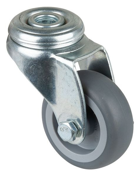 Rouleau d'appareil BS rollers, largeur de roue 20 mm, roue Ø 50 mm, capacité de charge 50 kg, bande de roulement en caoutchouc gris, palier lisse, lot de 8, A301.A80.050