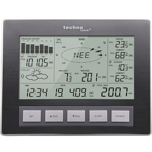 Station météo Technoline, heure via PC ou réglage manuel, dimensions : 222 x 173 x 42 mm, WS 2816